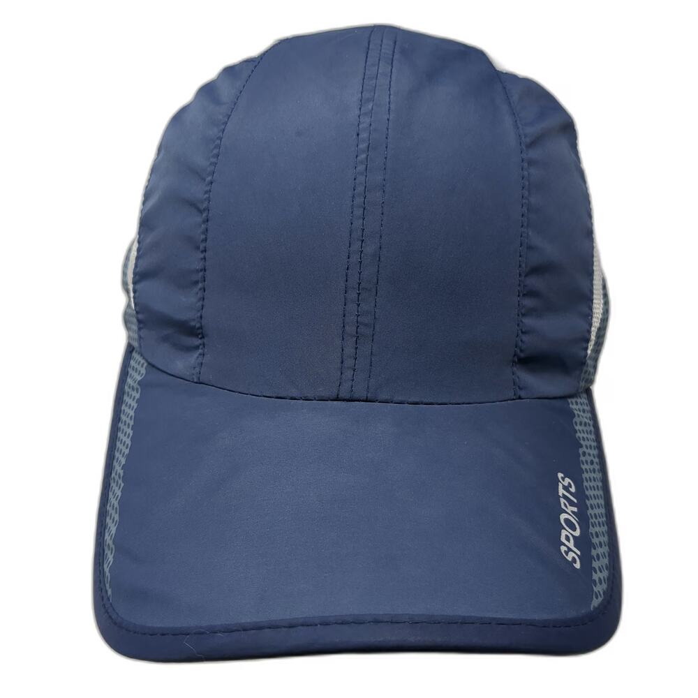 Baseball Cap Blue One Size Mesh Reflective Sports Running Lightweight Buckle Hat